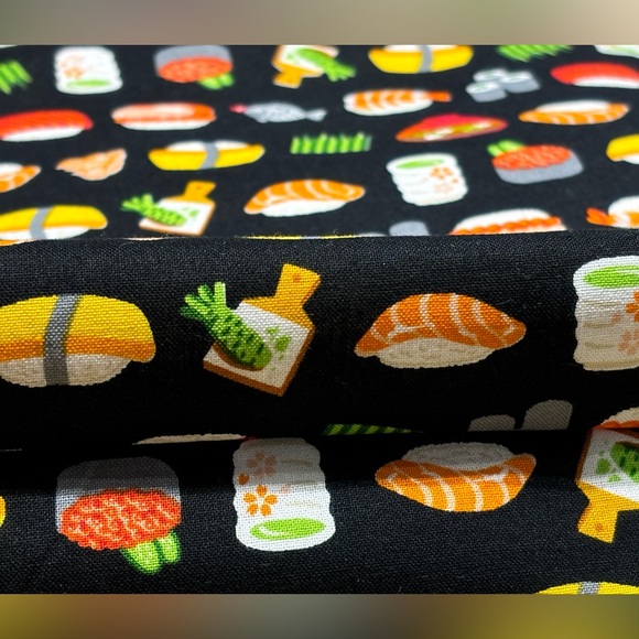 Handmade sushi zippered bag cotton one of a kind - Picture 5 of 7